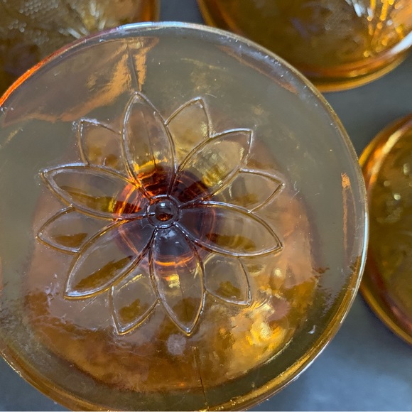 Set of 7 Vintage Tiara Sandwich Amber Collection Dessert Dishes - Picture 7 of 10